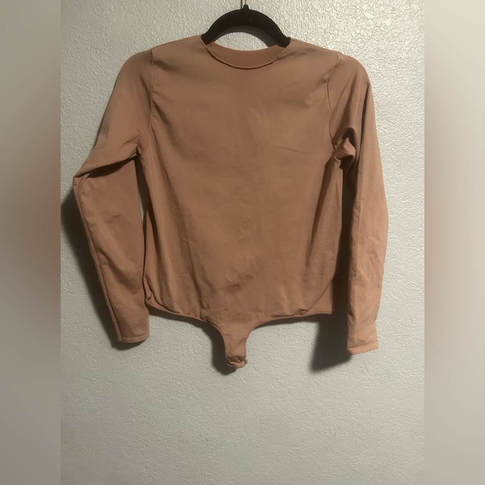 SKIMS Tan Long Sleeve Bodysuit